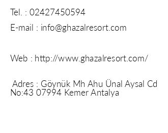 Tui Fun & Sun Miarosa Ghazal Resort iletiim bilgileri